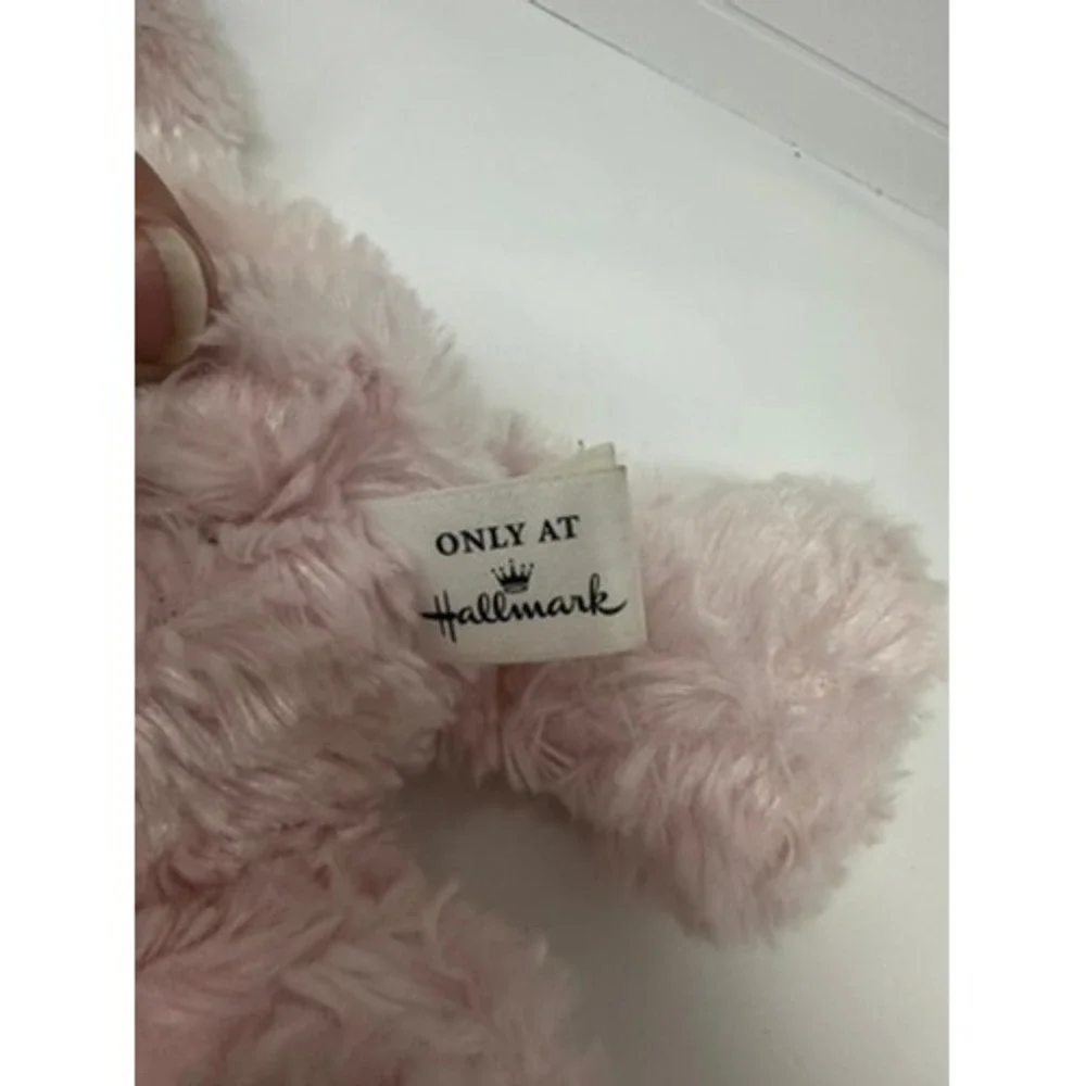 Hallmark Peanuts Snoopy Plush Pink Textured Faux Fur Brown Ears Exclusive 11